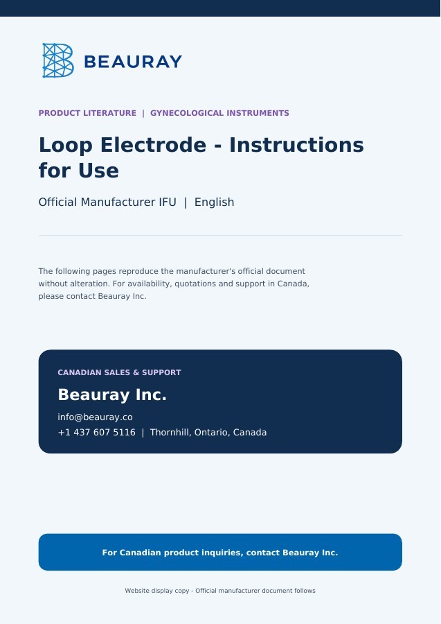 Loop Electrode - Instructions for Use