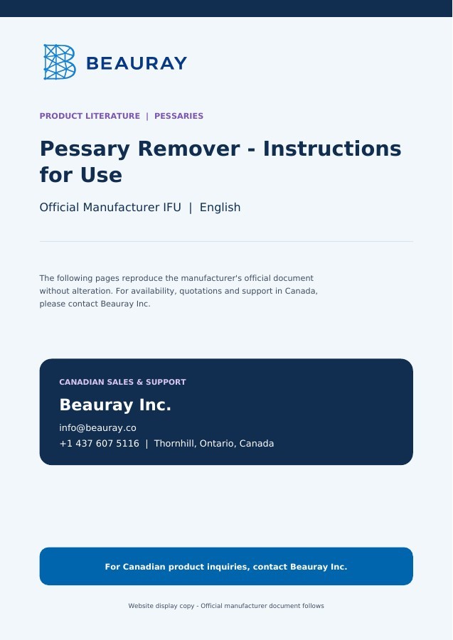 Pessary Remover - Instructions for Use