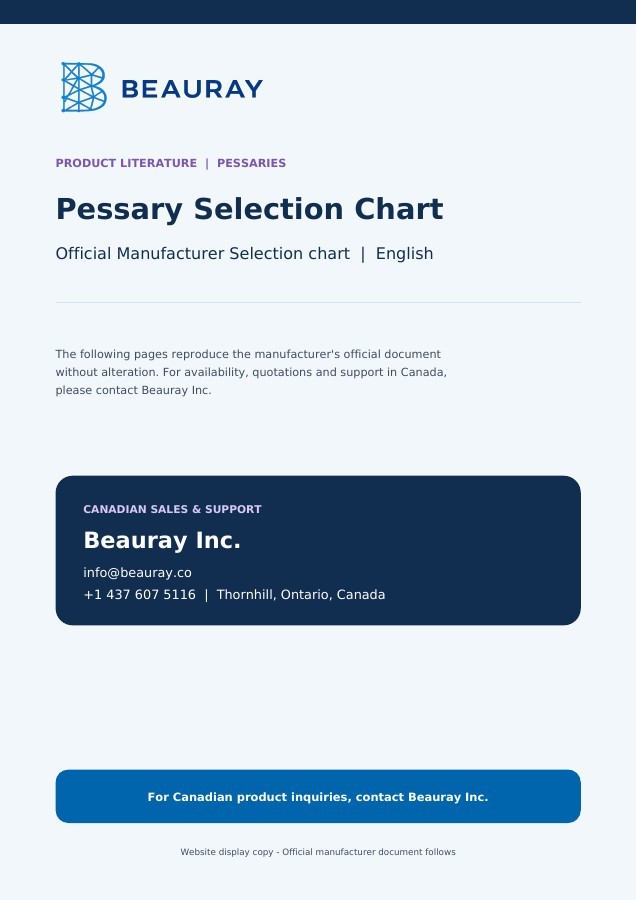 Pessary Selection Chart