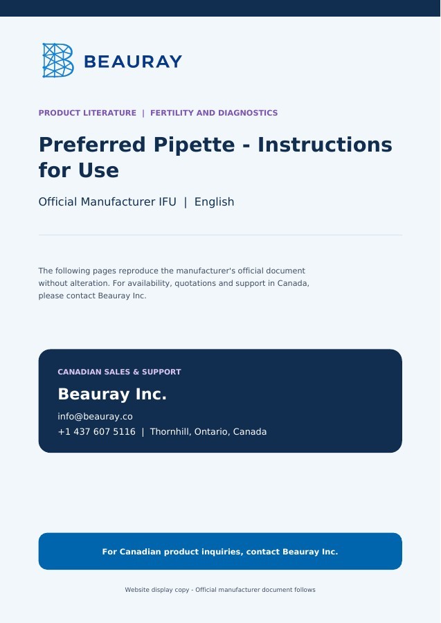 Preferred Pipette - Instructions for Use