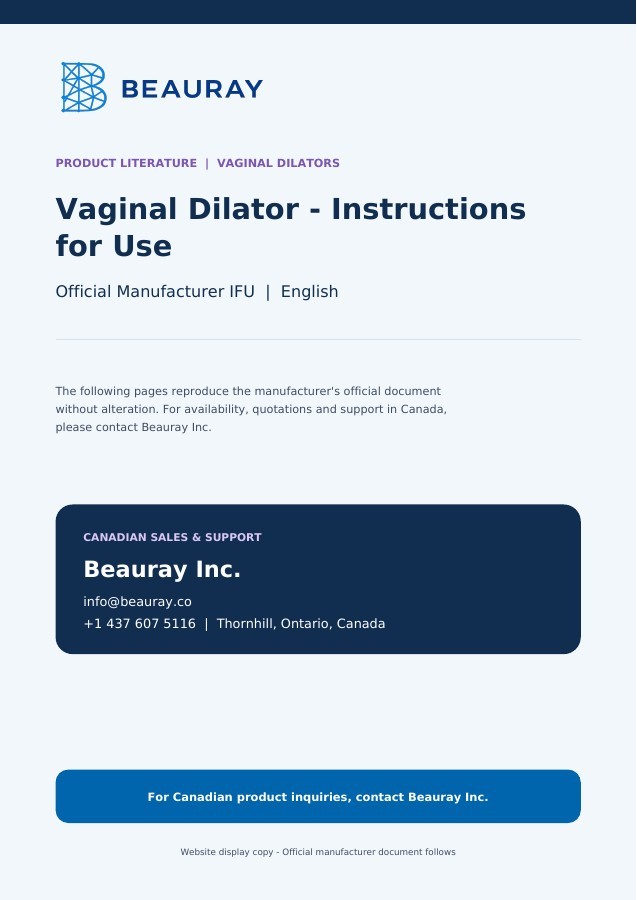 Vaginal Dilator - Instructions for Use