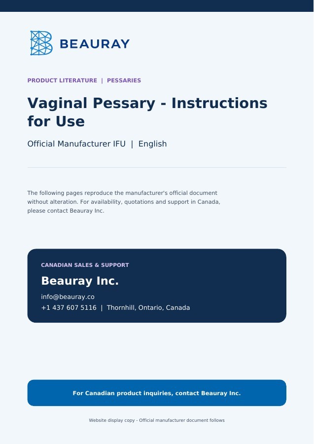 Vaginal Pessary - Instructions for Use
